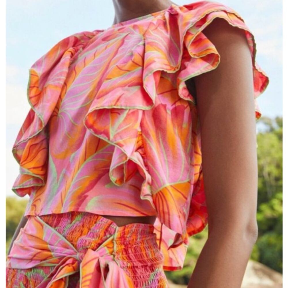 FARM Rio Pink Printed Ruffle Harem Pant Set - Picture 3 of 16